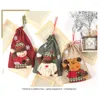 Decorazioni natalizie Regalo Decorazione Borsa Forniture Babbo Natale Lino Busta con coulisse Ciondolo Accessori per albero Sacchetti di caramelle