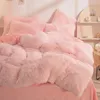 Bedding sets Set Luxury Nordic Winter Warm Thicken Mink Fleece Duvet Cover Bed Sheet and Pillowcases Quilt Queen King Size Home 231011