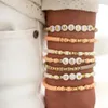 أساور السحر Herlook Boho Jewelry Stading Heishi Bracelets for Women Summer Polymer Clay Beads Bracelet Gold Color Beads Pulseras 231010