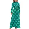 Robes décontractées Dessin animé Sirène Lole Robe Plage Océan Esthétique Boho Femme Manches Longues Taille Haute Mignon Maxi