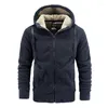 Hoodies masculinos 897504629 Outono Inverno Mens Cashmere Hoodie Casacos de Lã Espessado Moletons Quentes M-8XL Plus Size Jaqueta Bomber