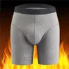 Sous-vêtements thermiques pour hommes Les hommes ajoutent des sous-vêtements en velours d'hiver en coton épais gardent au chaud des shorts et des pantalons à longues jambes Boxer Shorts Old Man Thermal Underpants largeL231011