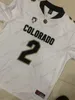 2023 NCAA College Colorado Buffaloes maglie da calcio 2 Shedeur Sanders 12 Travis Hunter SGold Bianco Nero Nuova stagione maglia cucita