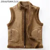 Gilet da uomo Cappotto invernale in lana di agnello Gilet caldo Moda uomo Gilet addensato casual La giacca maschile può essere indossata su entrambi i lati Gilet senza maniche 231010