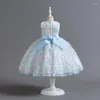 Mädchen Kleider Baby Geburtstag Kleid Schmetterling bestickt Mesh Kinder Hochzeit Party rosa Paggy Prinzessin