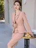 Costumes pour femmes Blazers Tissu de haute qualité OL Styles Costumes habillés pour femmes Affaires Vêtements de travail Blazers avec hauts et robe Dames Professionnel S-5XL 231011