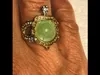 Solitaire Ring lyxig snidad sköldpadda för kvinnor utsökta två ton metall inlagd grön sten zirkon bröllop smycken 231011