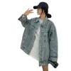 Women's Jackets Denim Jacket for Women 2023 Loose Single Breasted Turn Down Collar Long Sleeve Casual Vintage Female BF Jean Coat 231011