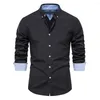 Chemises décontractées pour hommes Automne Coton Oxford Chemise À Manches Longues Boutonné Affaires Sociales Pour Hommes