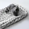 Coperte Coperta in lana super spessa lavorata a mano di qualità del marchio, imbottita con filato di lana intrecciato 231011