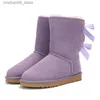 Laarzen designer laarzen Australië tasman tazz pantoffels dames platform winterlaarzen meisje klassieke sneeuwlaars enkel korte strik mini bont zwart grijs Q231012