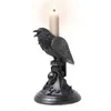 Dekorativa föremål Figurer Gotiska ljushållare Raven Crow Black harts Halloween Owl Spooky Stick Occult Dark Home Decor 231010