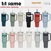 US STOCK With Quencher H2.0 40oz Stainless Steel Tumblers Cups with Silicone handle Lid And Straw 2nd Generation Car mugs Keep Drinking Cold Water Bottles