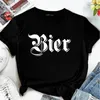 T-shirts Femmes Drunk Beer Chemise d'été Jeune fille Y2K Tee Streetwear Soft Black Femmes Vintage Mignon Impression Police Design Art Vêtements Cadeau