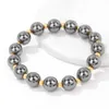 Energy 6/8/10mm Hematite stone Beaded Elasticity Bracelet for Women Men Business Jewelry