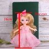 Dockor Small BJD Swivel Blue Eyes for Toys Childrens Clothing Girls 16cm Pink Princess Qbaby Accessories Makeup Down Dolly 231011