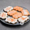 Bakning Mögel Happy Halloween Cookie Cutter Coffee Cake Spray Stencils Mall Mesh Biscuit Fondant mögelram DIY DECORATION TOOLS