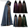 Themakostuum Middeleeuwse Halloween Cosplay Mantel Kapmantel Vintage Gotische Cape Jas Lange Geul Halloween Cosplay Kom Tovenaarsmantel T231011