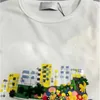 Fashion Designer T-shirts for Women with Car Pattern Summer White Tops 22951