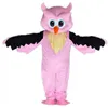 2024 Performance Costumes de mascotte de hibou rose Robe de soirée fantaisie de Noël Costume de personnage de dessin animé Costume Adultes Taille Carnaval Pâques Publicité Thème Vêtements