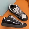 Jurk luxe schoenen Curb Leather Sneakers Designer Womens Casual Schoenen Mode Kalfsleer Rubber Nappa Platformzool Heren Trainers Plus Maat 35-47