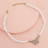 Pendentif Colliers Collier de perles papillon pour femmes élégantes perles de strass ras du cou fête de mariage bijoux vintage cadeaux