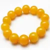 Cała sprzedaż detaliczna 10-16 mm Naturalne żółte jadecie bransoletki koraliki klejnot luzsze elastyczna bransoletka biżuteria mody Women254T
