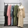 Ethnische Kleidung Naher Osten Muslim Robe Jilbab Abaya Ramadan Mode Satin Strickjacke Langarm Dubai Türkisch Islamisches Kleid Abayas