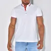 Męskie koszulki Europa i Stany Zjednoczone Summer T-shirt koszulka polo solidny kolor klapowy Business Casual