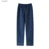 Men's Sleepwear 6XL 165KG Extra Large Men's Pajama Pants Autumn Winter 3-layer 100% Cotton Warm PJ Pants Soft Comfortable Trousers for SleepingL231011