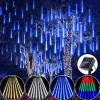 Meteor Shower LED String Lights Luci solari Street Garland Decorazione dell'albero di Natale Luci da giardino impermeabili per Capodanno