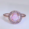 Cluster Rings Fire Opal Moon Stone Ring For Women Wedding Party Engagement Size6-10 Band