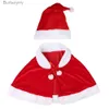 Kostium motywu 2023 Zima Czerwona Velvet Cape Cloak Christmas Women Girl Shl Party Comes Dressation Santa Claus Come Fashionl231010