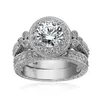 Size 5 6 7 8 9 10 Vintage Jewelry Round Cut 925 Sterling Silver White Topaz CZ Diamond Gemstones Wedding Engagement Bridal Ring Se271a