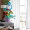 Gardin Jungle Cartoon Dinosaur Tulle gardiner för sovrum heminredning vardagsrum kök voile blinda draperar 231010