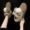 Boots CRLAYDK Fur Lined Winter Warm Boots for Women with Fuzzy Balls Short Cute Suede Plush Snow Booties Outdoor Indoor Flat Shoes Q231012