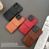 Kaartsleuf Tas Beschermende Telefoon Case Voor Iphone 15 14 13 Plus Iphone 12 11 Pro Max Xr Xs 6 7 8 Case Leather