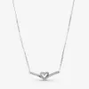 100% 925 srebrny srebrny błyszczącego życzenia serc collier Naszyjnik moda kobiety