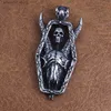 Other Fashion Accessories Vintage Thriller Skull Necklace for Man Gothic Stainless Steel Satan Goat Pendant Lucifer Pagan Amulet Unique Halloween Jewelry Q231011