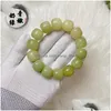 Charme Pulseiras Charme Pulseiras Ecologia Rara Tamanho Grande Verde Peito Bodhi Versão Masculina Jogando Dedo Enrolamento Mão Macia e Branco Jad Dhymt