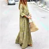 Vestidos casuales Estampado floral Maxi suelto para mujeres 2024 con cuello en V Vestido de una pieza Damas Verano Ropa de calle larga Playa Ropa de gran tamaño