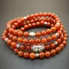 MG0836 6 MM A GRADE CARNELIAN 108 MALA YOGA SMYCKLIGA BUDDHA Balance Spiritual Wrap Armband Gift for Her271d