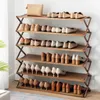 Storage Holders Racks Shoe rack multi-layer simple household dormitory door storage rack installation-free folding bamboo shoe cabinet 231007