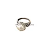 Pierścienie zespołowe Autentyczne 925 szterling sier pierścień naturalna perła świeżej wody dla kobiet vintage Rzeźba Regulowane Pierścienie weselne biżuteria DHK5N