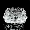 Decorative Objects Figurines Lotus Flower Crystal Glass Candle Holder Wedding Candlestick Tea Light Xmas Party Dinner Table Centerpieces Home Decor 231010