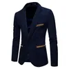 Jaquetas masculinas Moda Casual Homens Blazer Corduroy Patchwork Mens Negócios Um Botão Slim Fit Masculino Masculino Ternos Jaqueta Blazers MXXL 231010