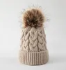 Bébé oreillettes chapeaux tricoté Pom Pom Beanie enfants chapeau d'hiver pour les enfants DF292