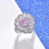 Fedi nuziali Ociki Argento Colore CZ Cubic Zirconia Cristallo Rosa Giallo Gioielli da festa per le donne Regalo Commercio all'ingrosso di goccia