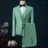 Abiti da uomo Blazer 2021 Ultimi disegni della mutanda del cappotto Verde menta Abito da uomo Slim Fit 3 pezzi Elegante smoking personalizzato Sposo Prom Bla2609