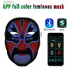 Accessori per costumi 1PC Controllo app Bluetooth Maschera di Halloween Maschere luminose a LED Festival di carnevale Cambiando viso Illumina il partito Maschera di Natale DecorL231011